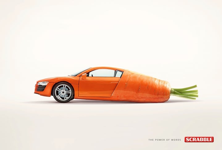 Scrabble Advert Car carrot